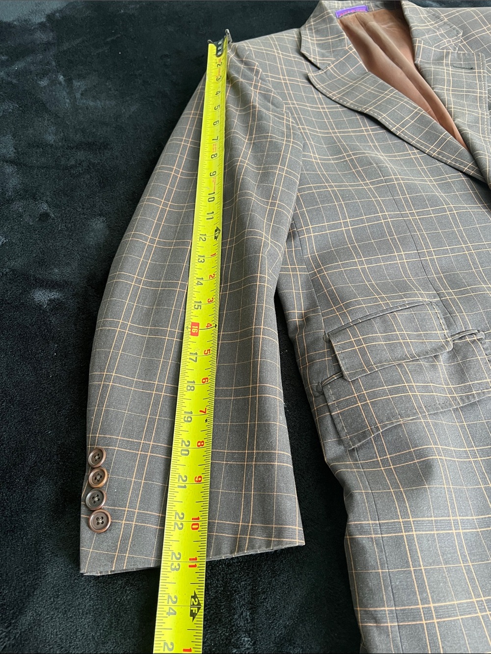 Italian Brown Windowpane Sport Coat Blazer - Classic Men's Tailored Look - Picture 8 of 11